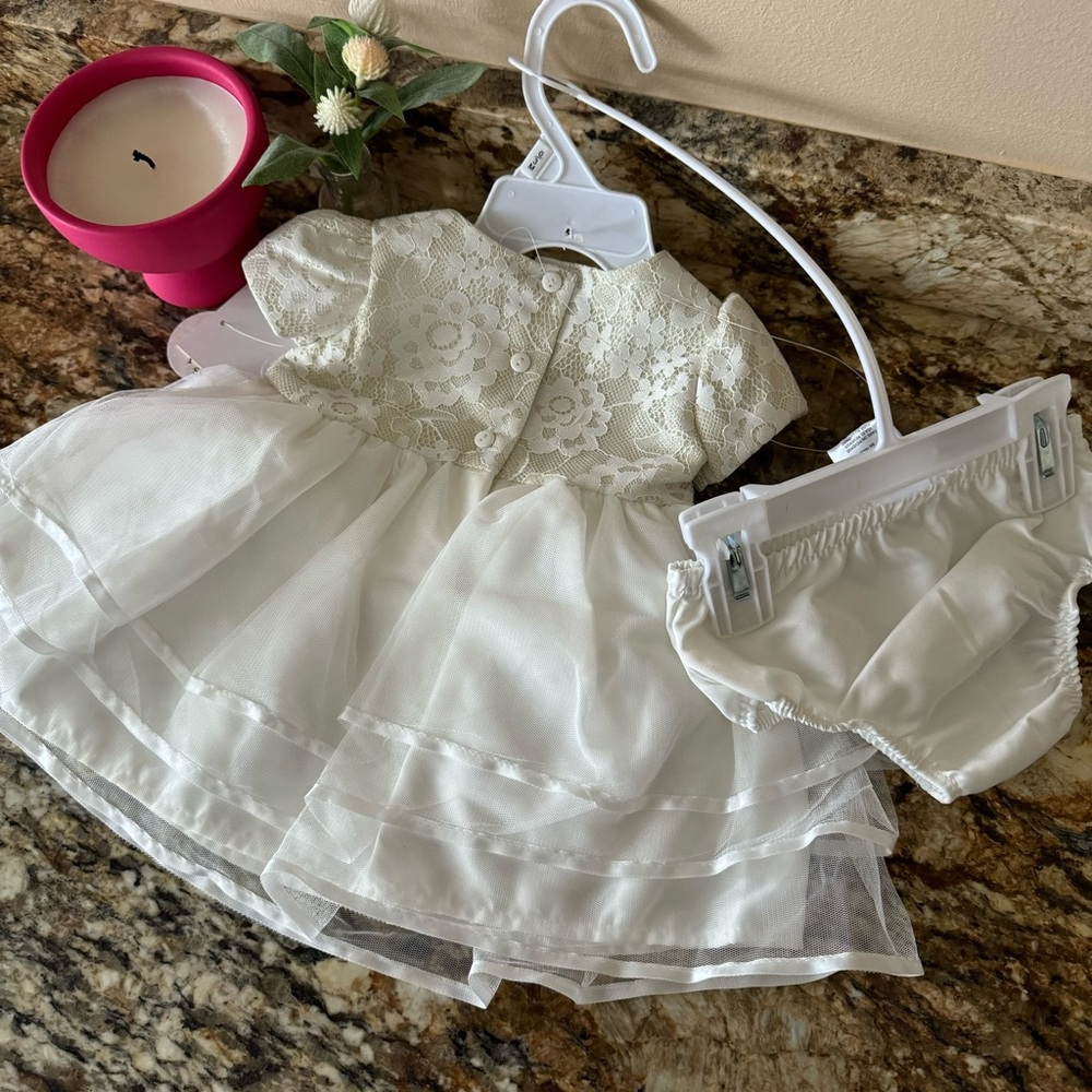NWT Biscotti Baby White Formal Dress 0/3 Months - Picture 8 of 8